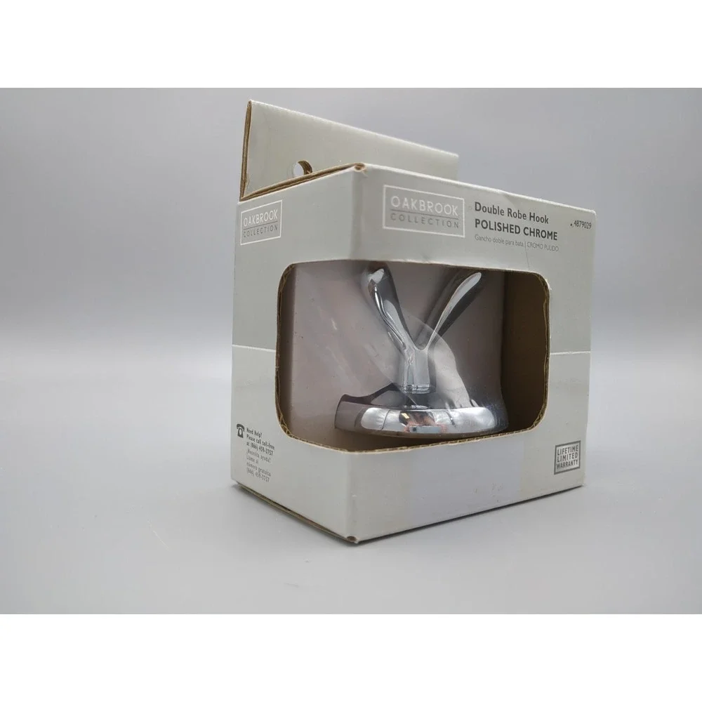 Oakbrook Collection Double Robe Hook‎ Polished Chrome Zinc 2 in Hook 30 lb
